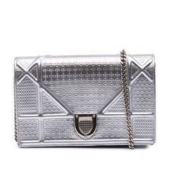 Metallic Patent Microcannage Diorama Wallet on Chain