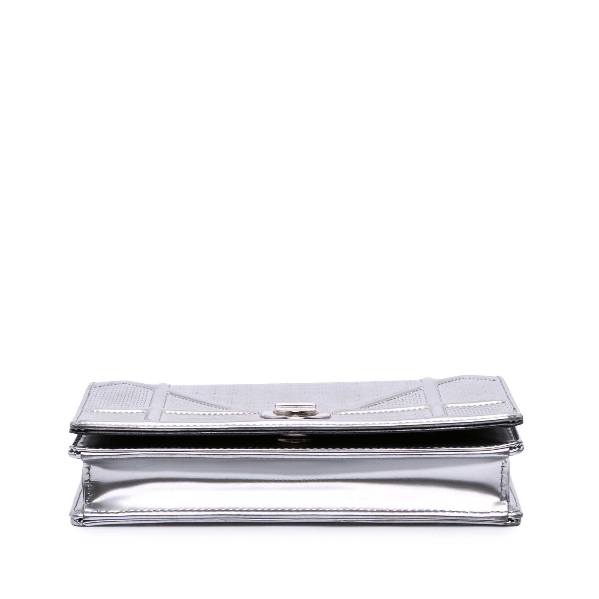 Metallic Patent Microcannage Diorama Wallet on Chain