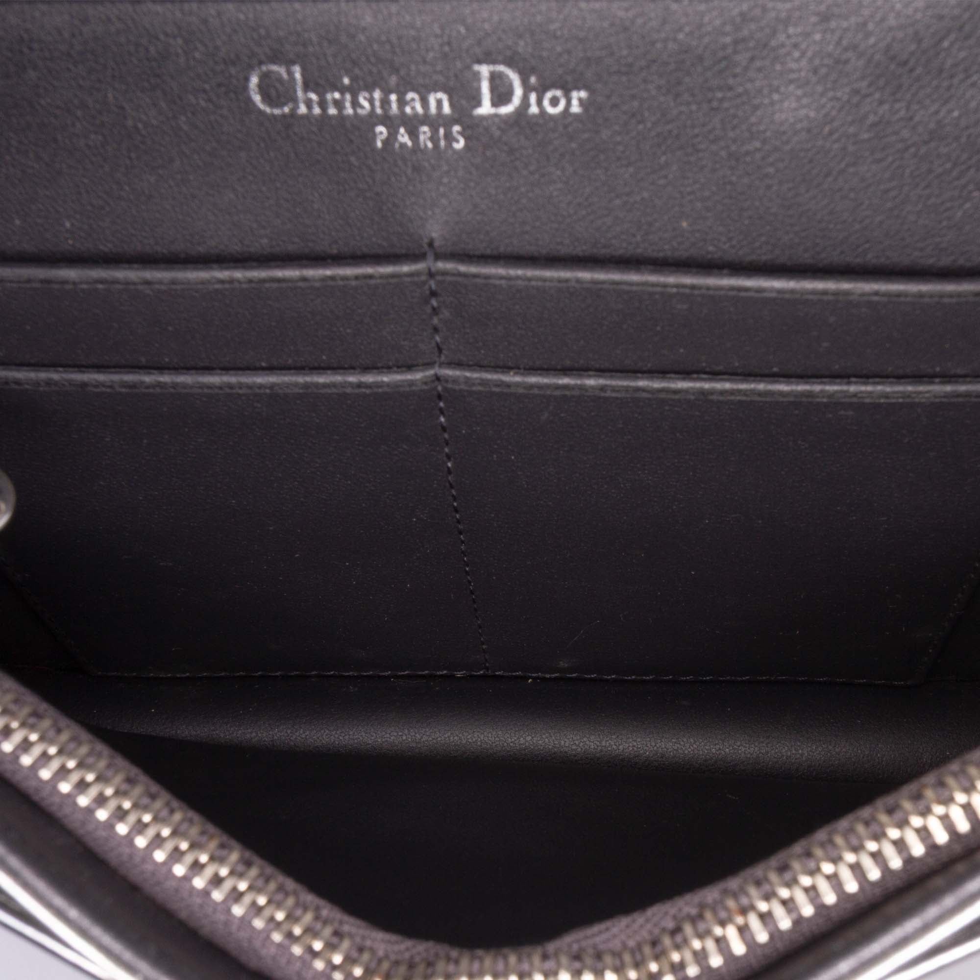 Metallic Patent Microcannage Diorama Wallet on Chain