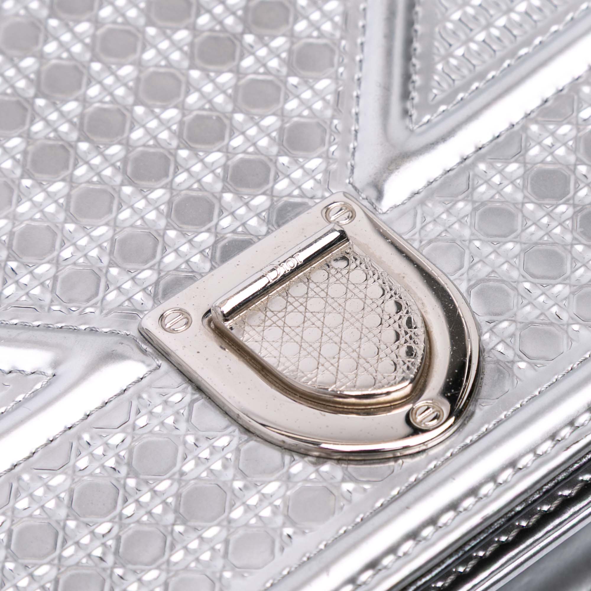 Metallic Patent Microcannage Diorama Wallet on Chain