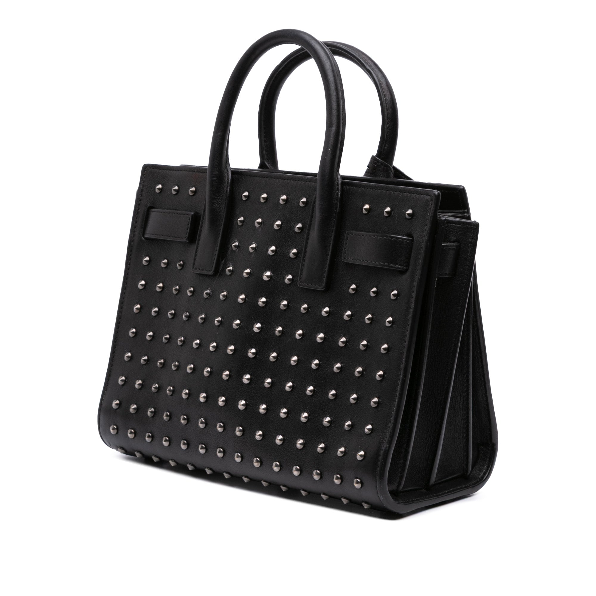 Nano Studded Leather Sac de Jour Satchel