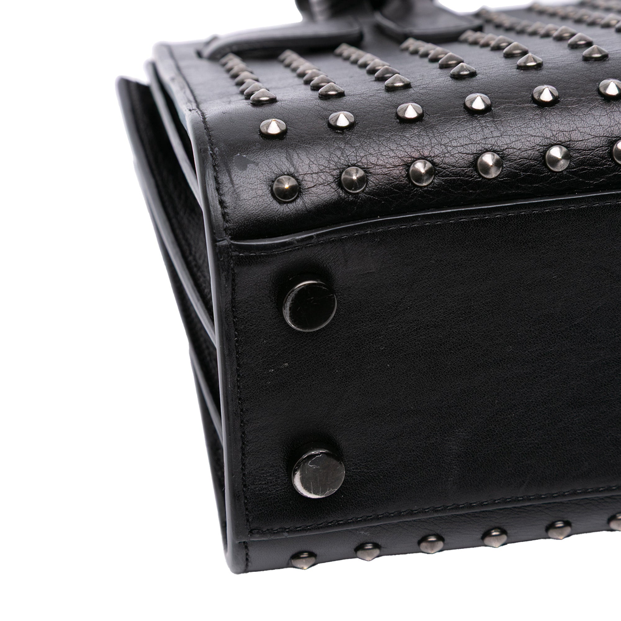 Nano Studded Leather Sac de Jour Satchel