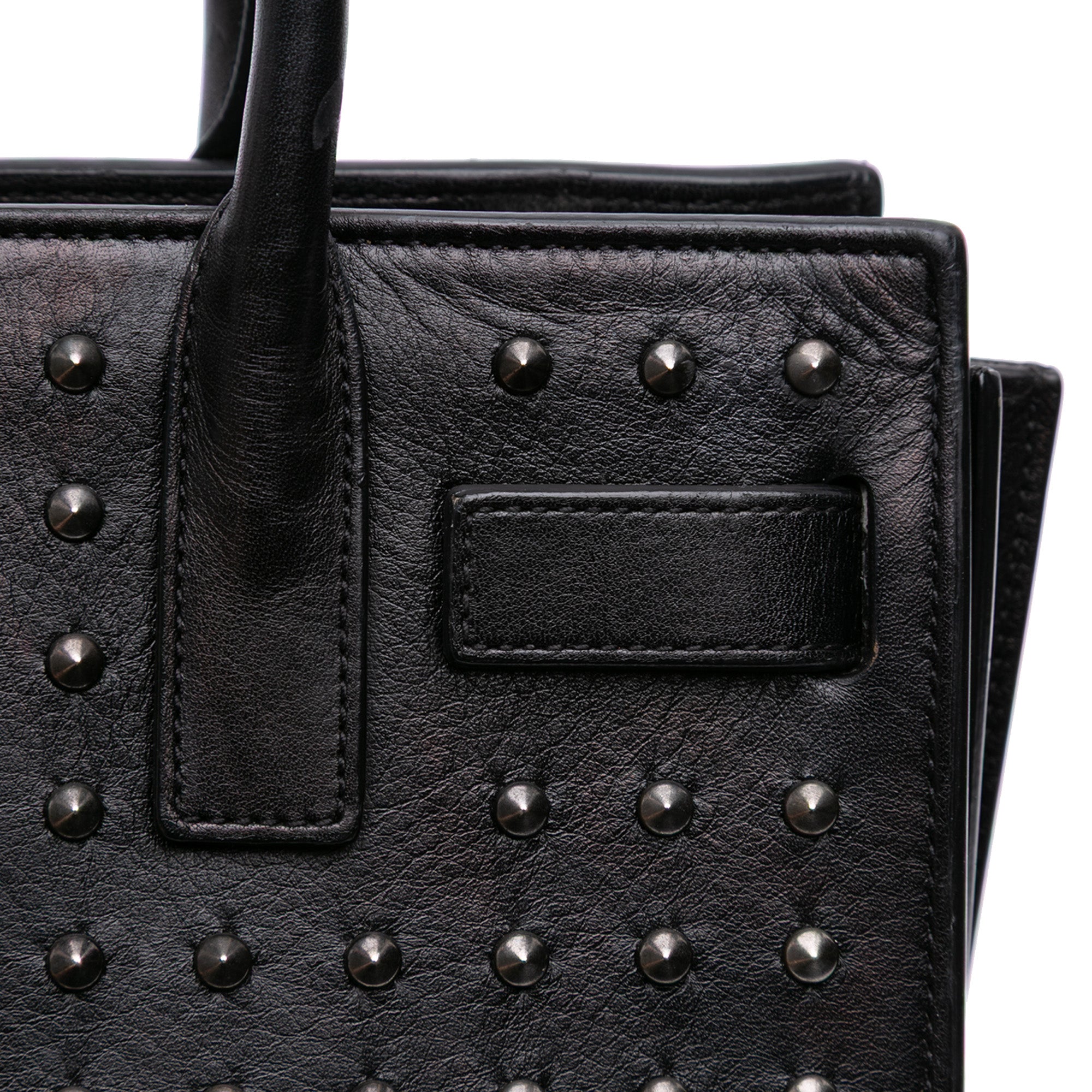 Nano Studded Leather Sac de Jour Satchel