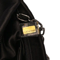 Satin Diamante Camellia Clutch with Chain
