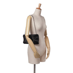 Satin Diamante Camellia Clutch with Chain