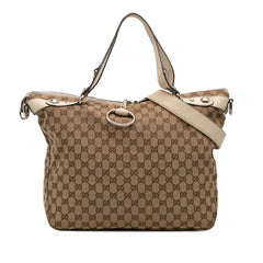 Large GG Canvas Icon Bit Satchel