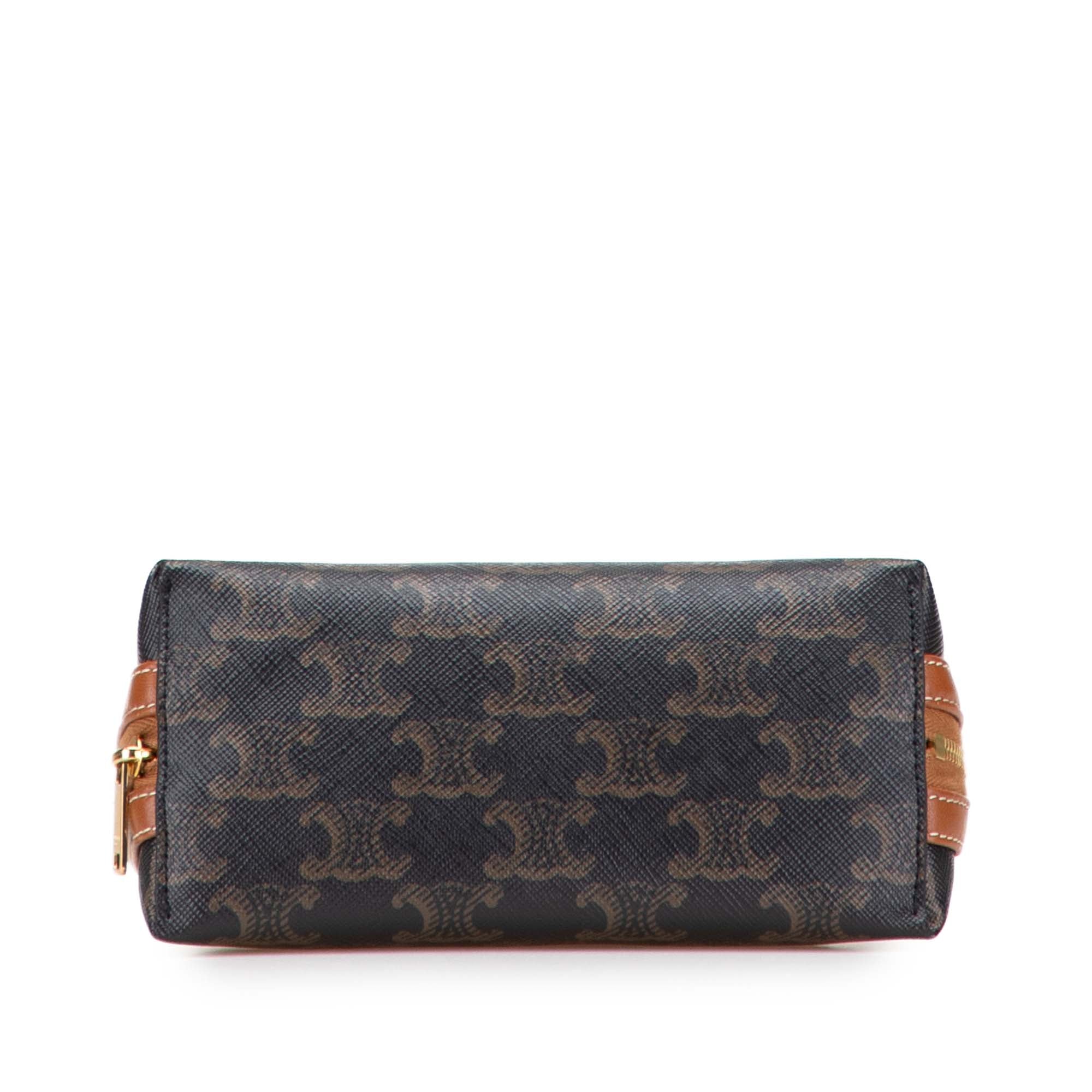 Triomphe Coated Canvas Clutch On Chain