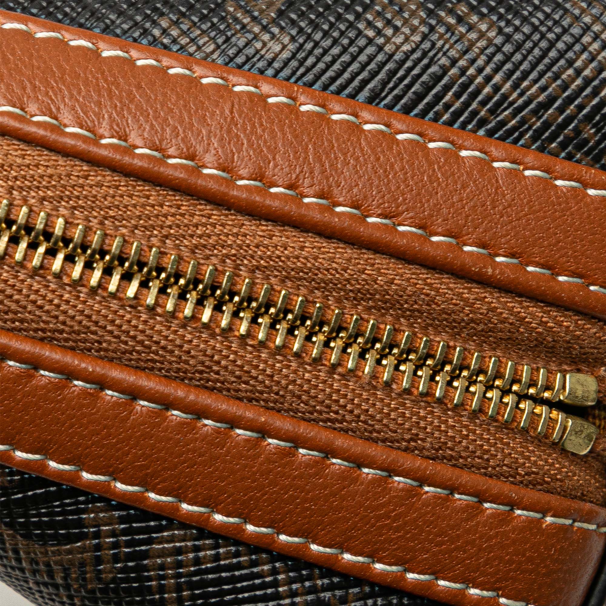 Triomphe Coated Canvas Clutch On Chain