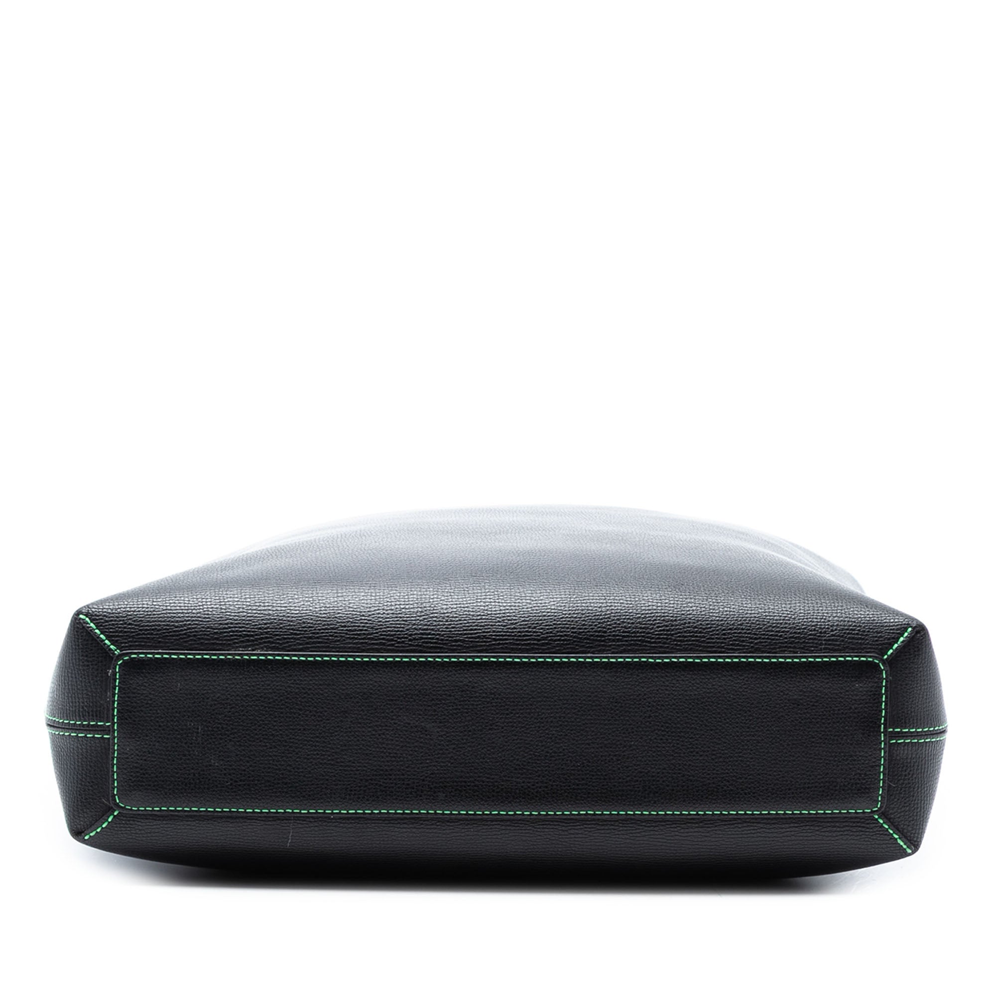 Grained Leather and Haymarket Check Coated Canvas Reversible North South Tote