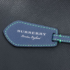 Grained Leather and Haymarket Check Coated Canvas Reversible North South Tote