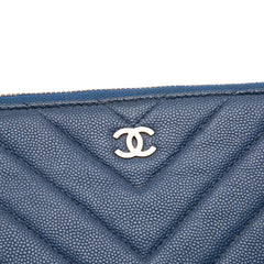 Medium Chevron Caviar Ancient Greek Charms O Case Clutch