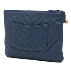 Medium Chevron Caviar Ancient Greek Charms O Case Clutch