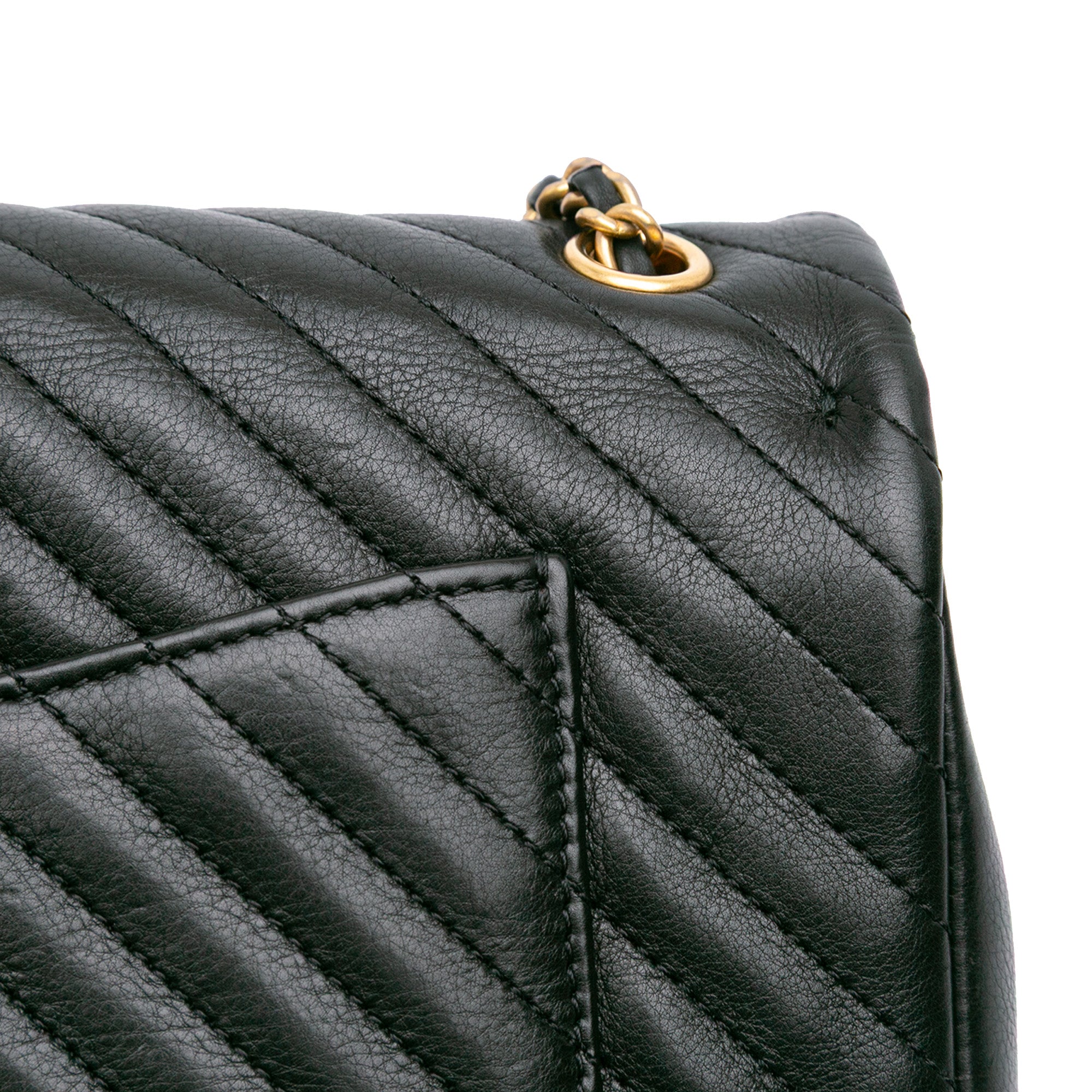 Calfskin Chevron Rock The Corner Flap