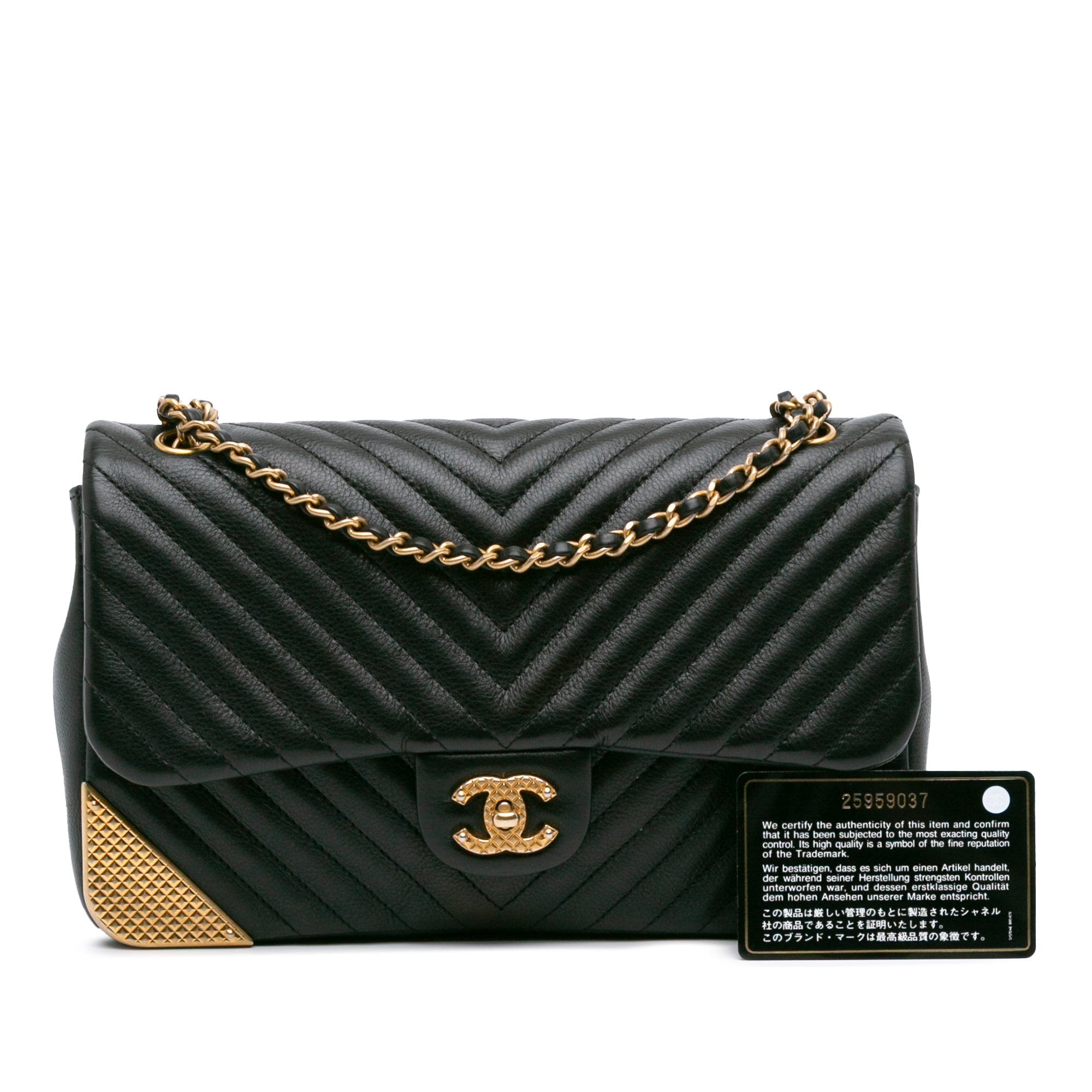 Calfskin Chevron Rock The Corner Flap
