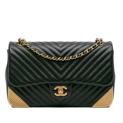 Calfskin Chevron Rock The Corner Flap