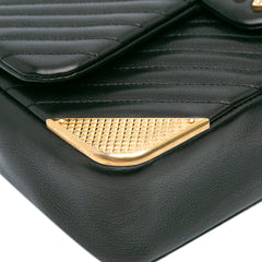 Calfskin Chevron Rock The Corner Flap