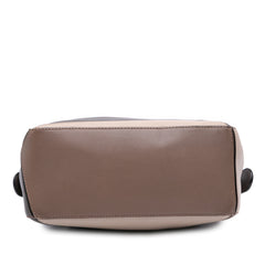 Small Tricolor Calfskin Puzzle Satchel