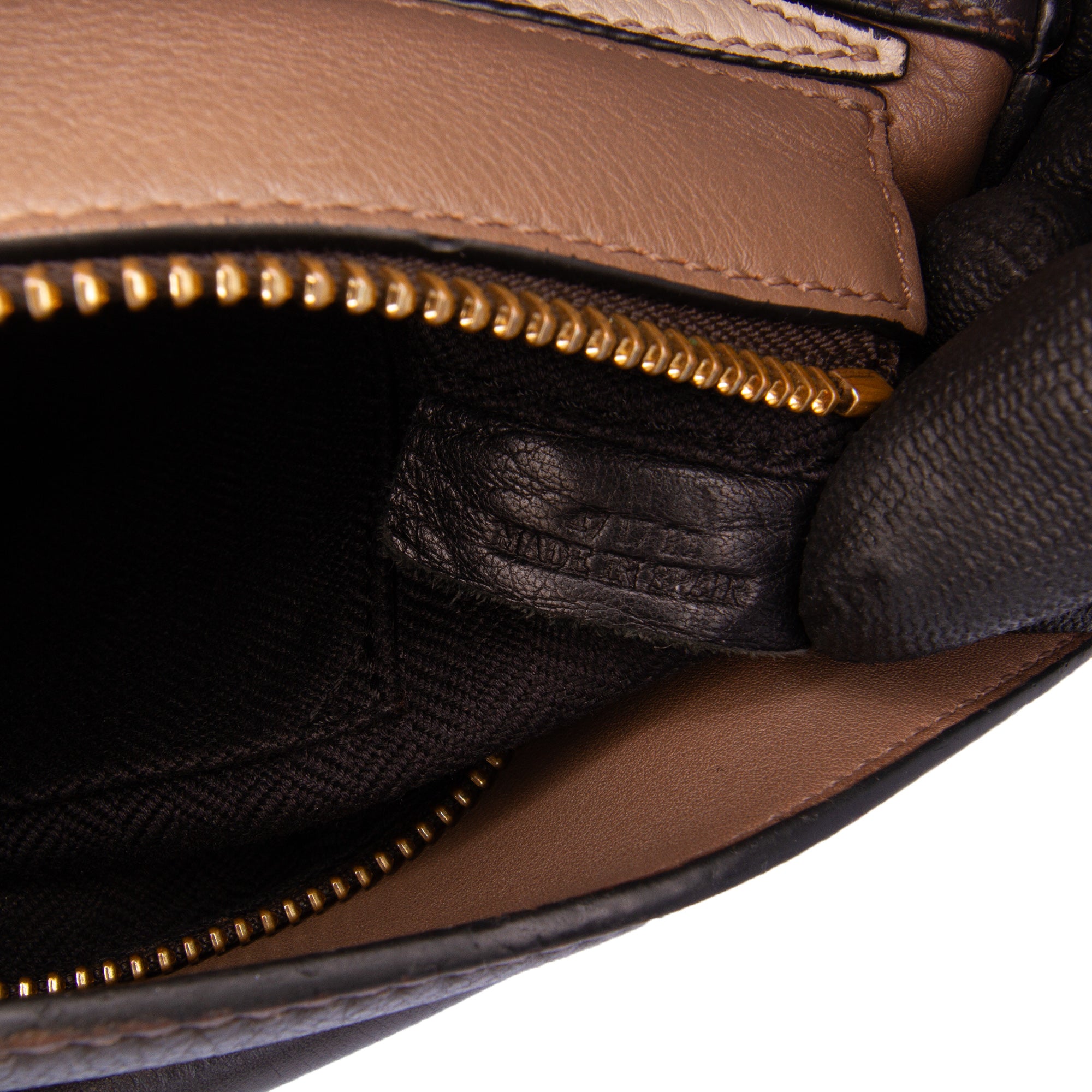Small Tricolor Calfskin Puzzle Satchel