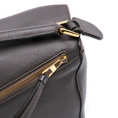 Small Tricolor Calfskin Puzzle Satchel