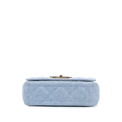Medium Denim Macrocannage Caro Bag