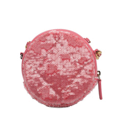 Sequin Lambskin 19 Round Clutch With Chain_3