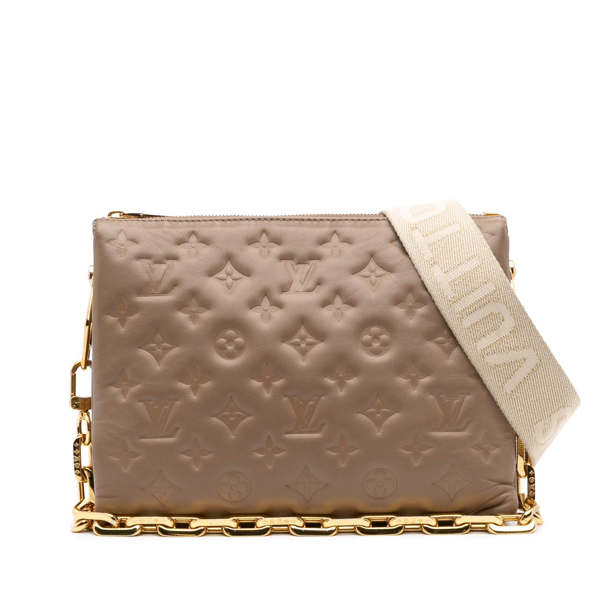 Monogram Embossed Puffy Lambskin Coussin PM