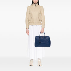 Large Saffiano Lux Galleria Double Zip Satchel