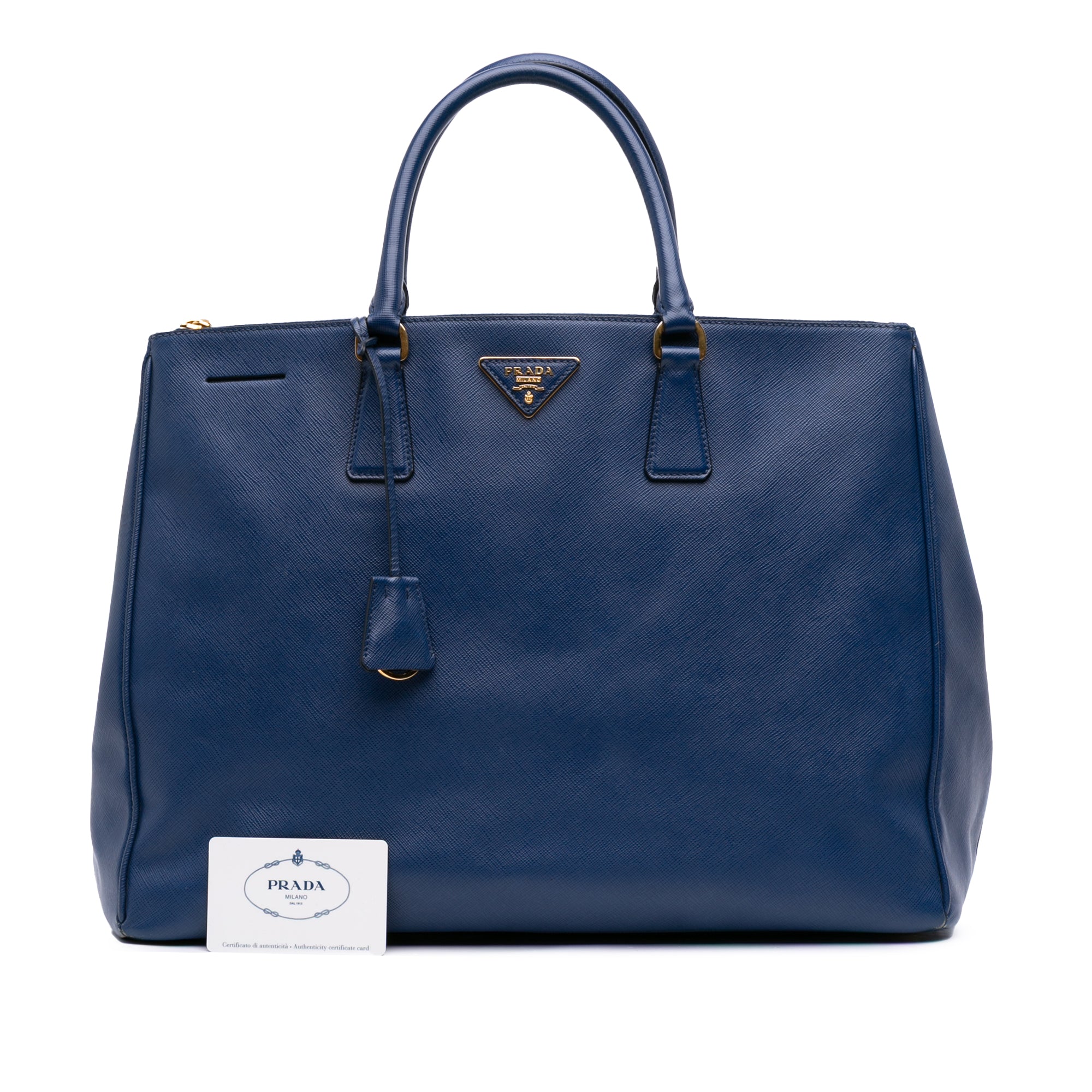 Large Saffiano Lux Galleria Double Zip Satchel