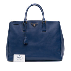 Large Saffiano Lux Galleria Double Zip Satchel