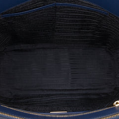 Large Saffiano Lux Galleria Double Zip Satchel
