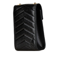 Calfskin CC Chevron Medal Envelope Vertical Clutch With Chain