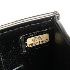 Calfskin CC Chevron Medal Envelope Vertical Clutch With Chain