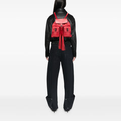 Leather Bamboo Tassel Backpack