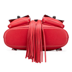 Leather Bamboo Tassel Backpack