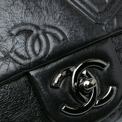 Medium Embossed Calfskin Metallic Symbols Flap