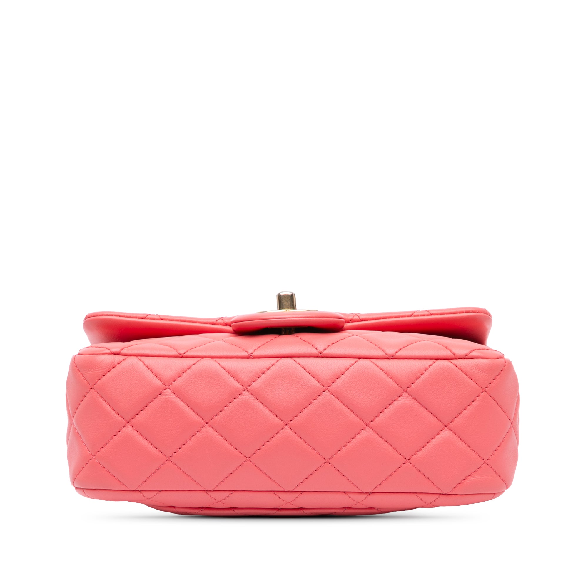 Mini Rectangular Lambskin Pearl Crush Flap