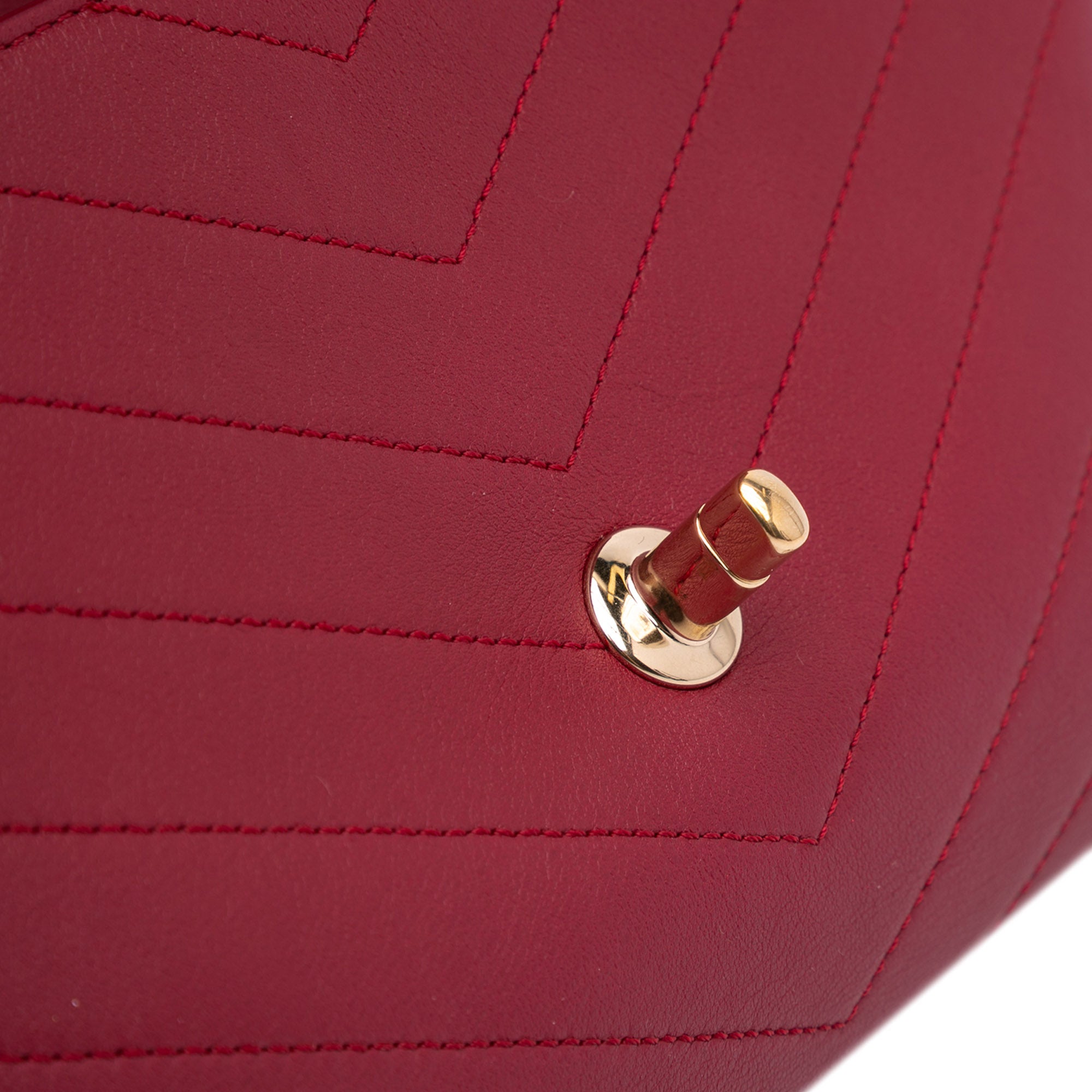 Small Calfskin Coco Chevron Envelope Flap