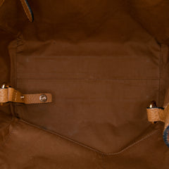 Small Leather Trimmed Haymarket Check Coated Canvas Canterbury Tote