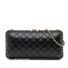 Quilted Lambskin Studded Chain Around Clutch with Chain