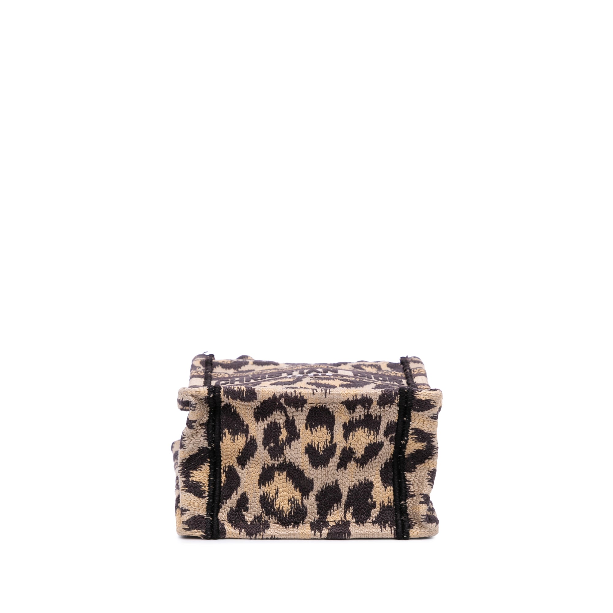 Mizza Mini Embroidered Canvas Leopard Vertical Book Tote