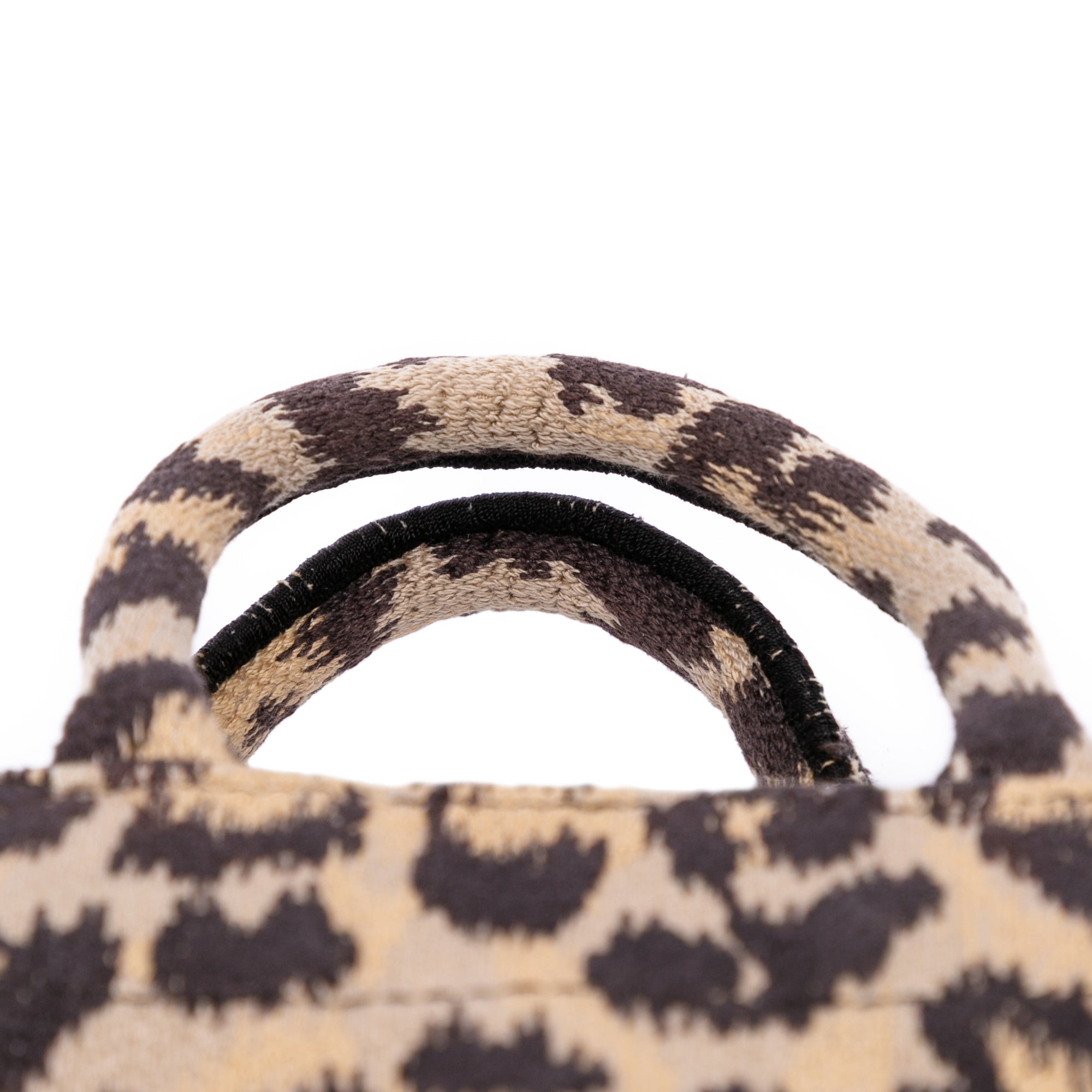 Mizza Mini Embroidered Canvas Leopard Vertical Book Tote