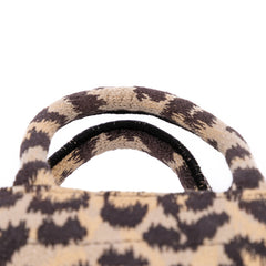 Mizza Mini Embroidered Canvas Leopard Vertical Book Tote