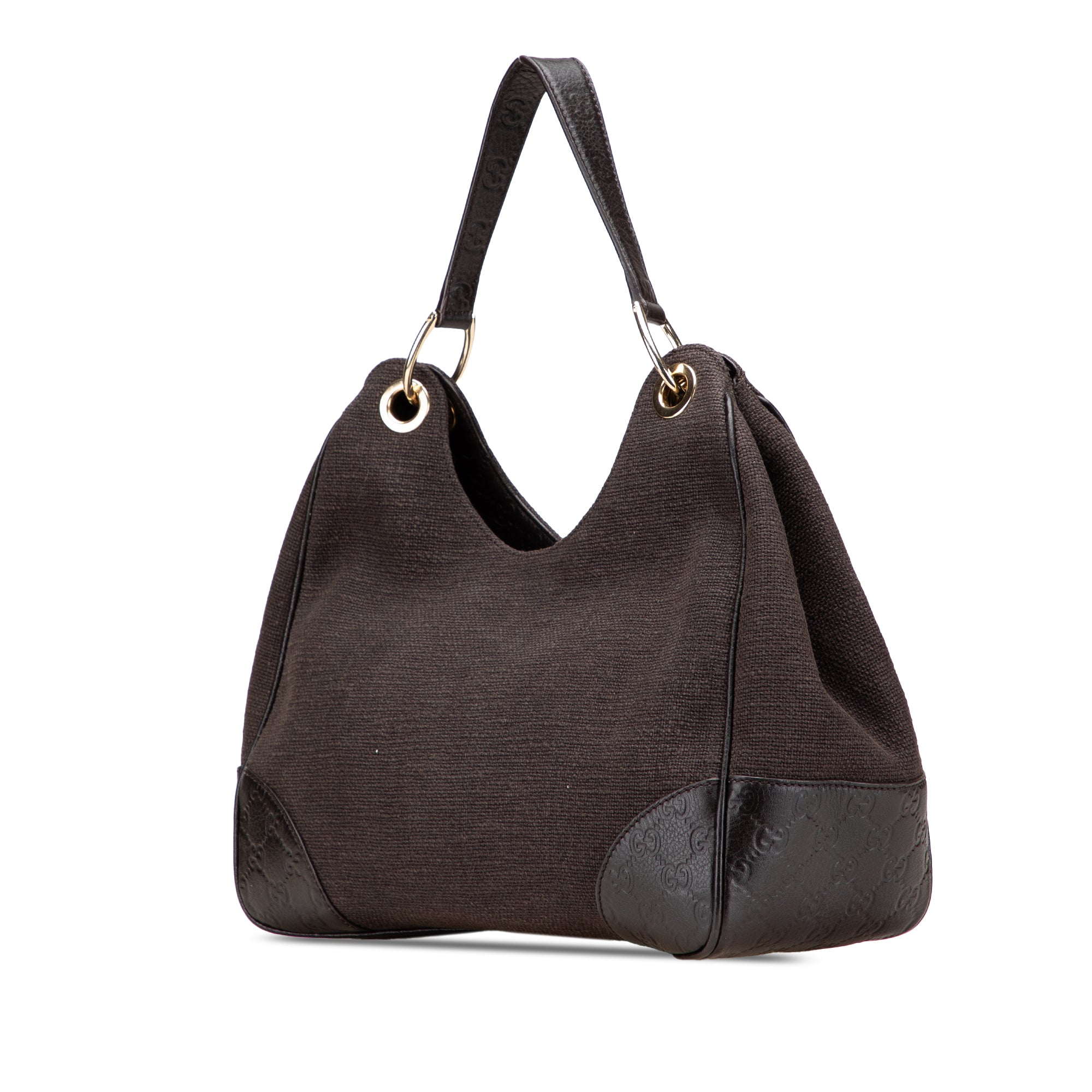 Guccissima Trimmed Canvas Shoulder Bag