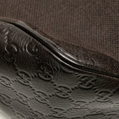 Guccissima Trimmed Canvas Shoulder Bag