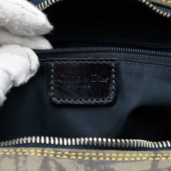 Mini Canvas Denim Print Speedway Double Saddle Bowler Bag