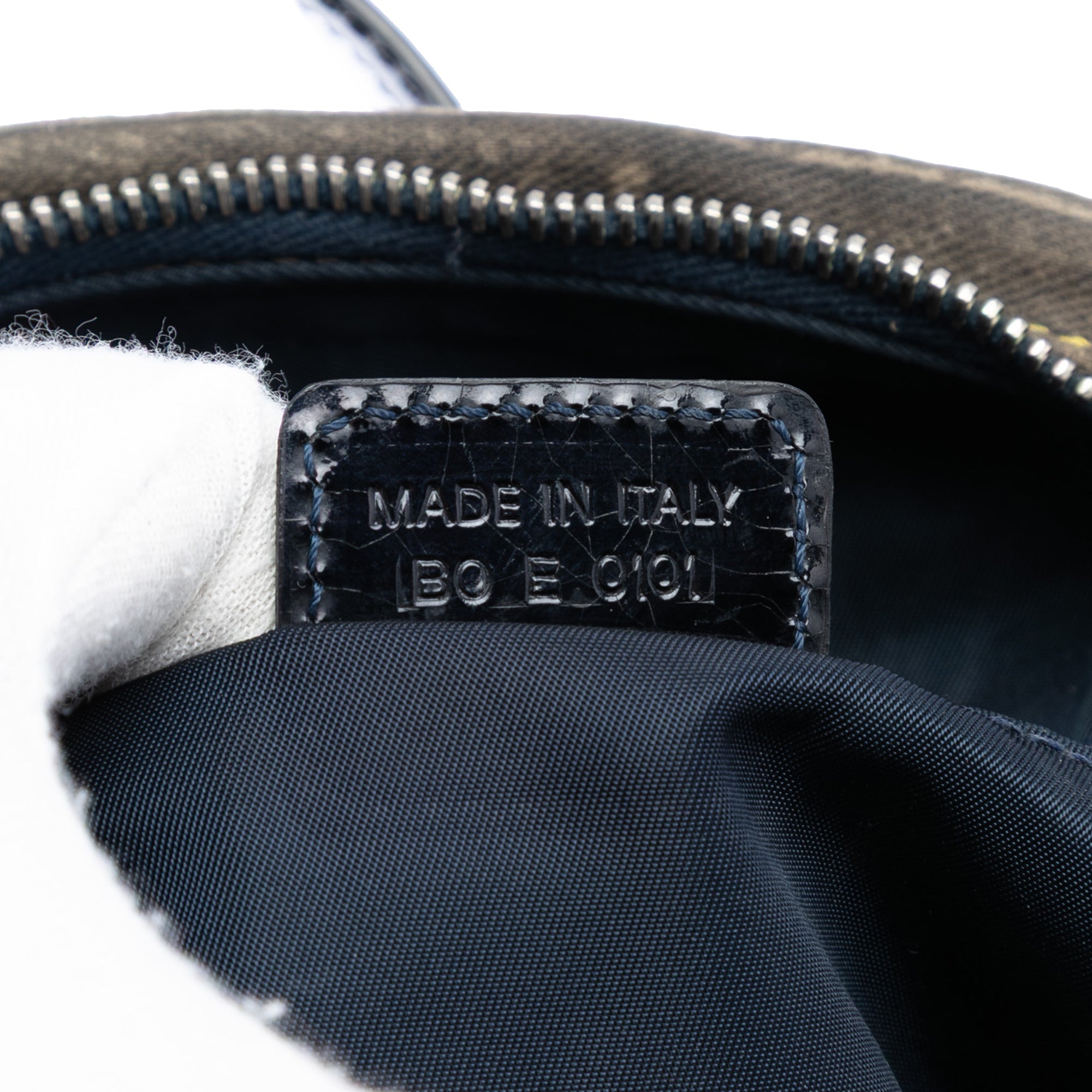 Mini Canvas Denim Print Speedway Double Saddle Bowler Bag