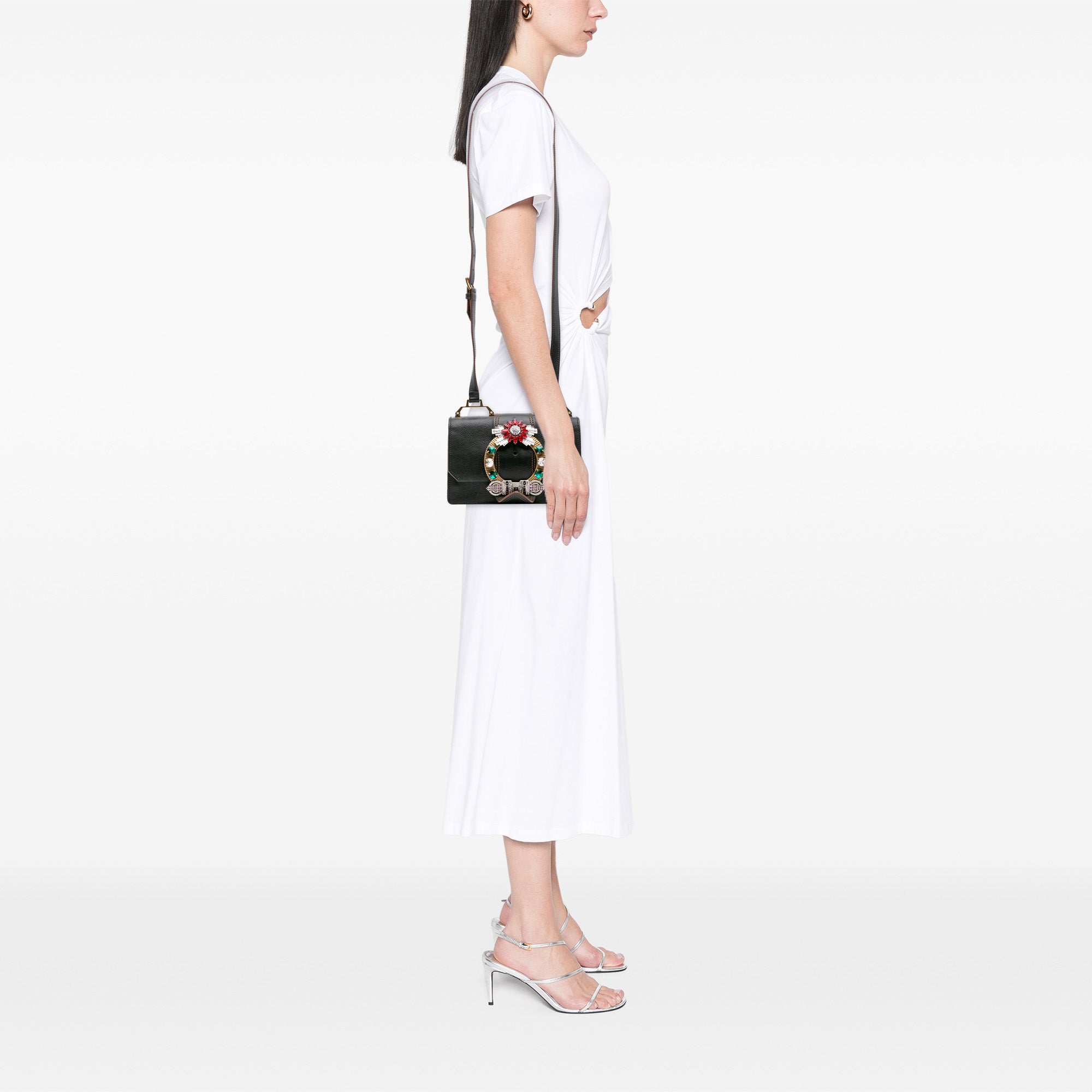 Goatskin Madras Soft Calf Crystal Embellished Crossbody