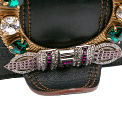 Goatskin Madras Soft Calf Crystal Embellished Crossbody