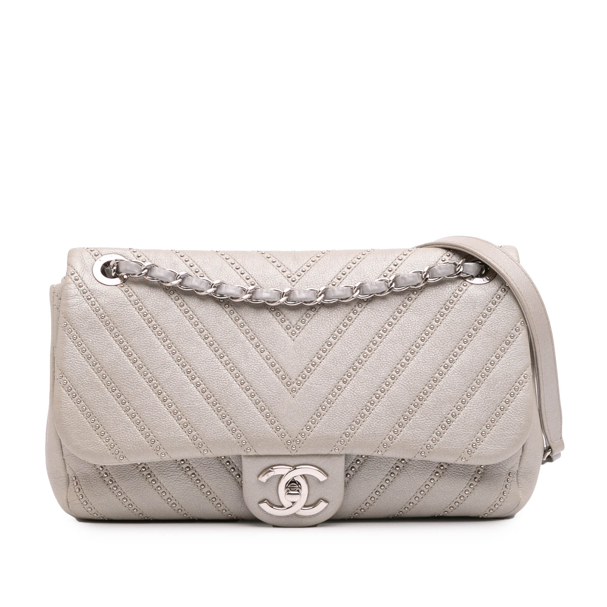 Medium Chevron Calfskin Stud Wars Flap