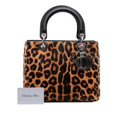 Medium Pony Hair Leopard Print Lady Dior